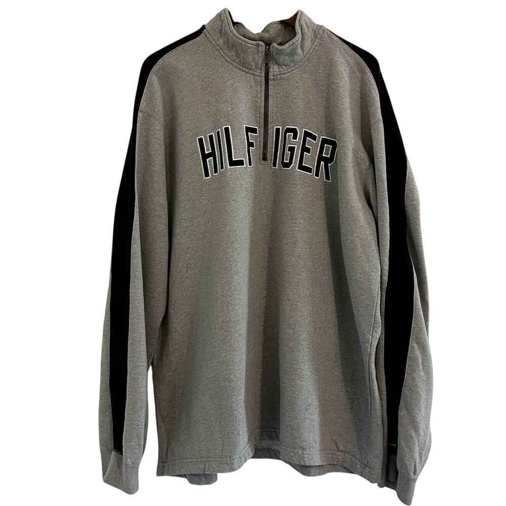 VTG TOMMY HILFIGER 1/4 Zip Sweater Size XXL Preppy Y2K Streetwear Casual Indie